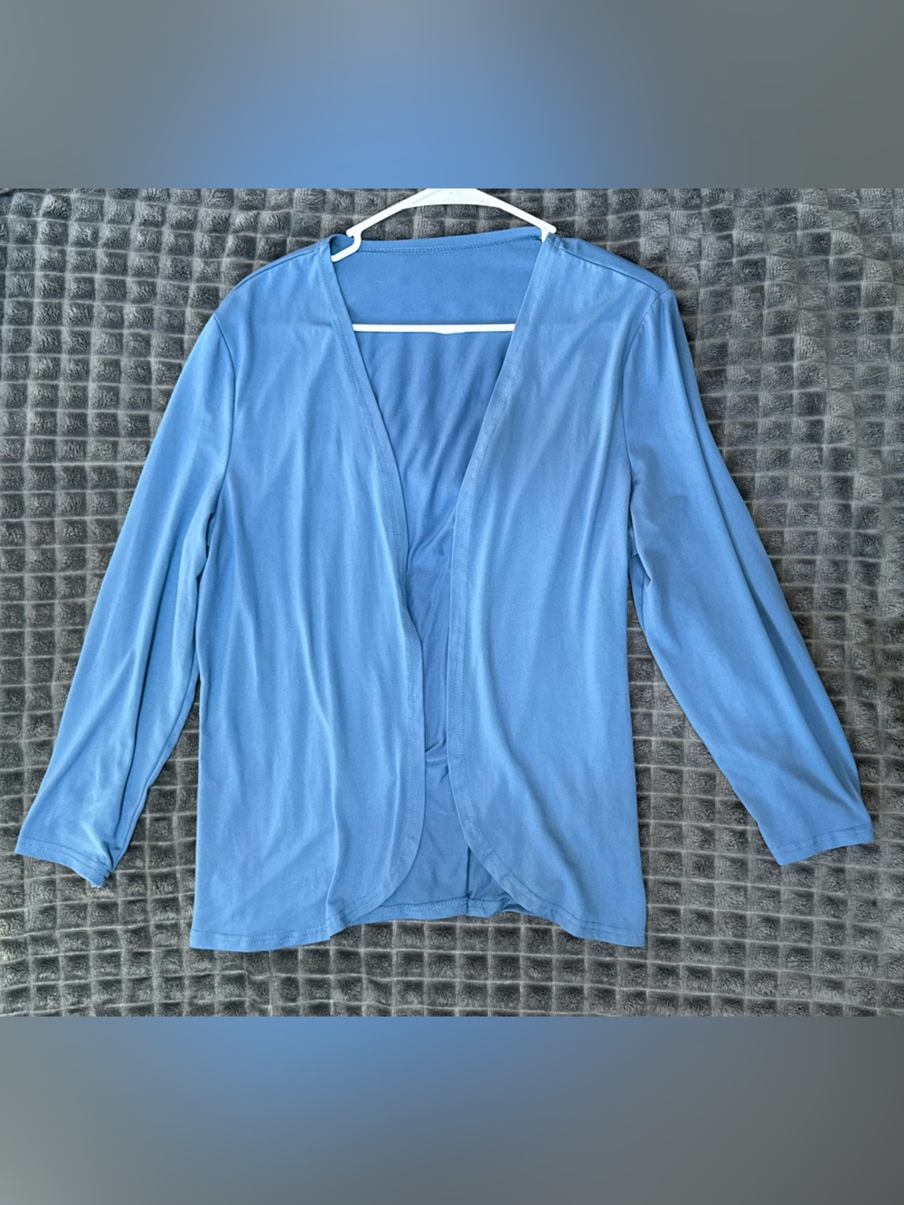 Women's Open-Front Lightweight Blue Cardigan